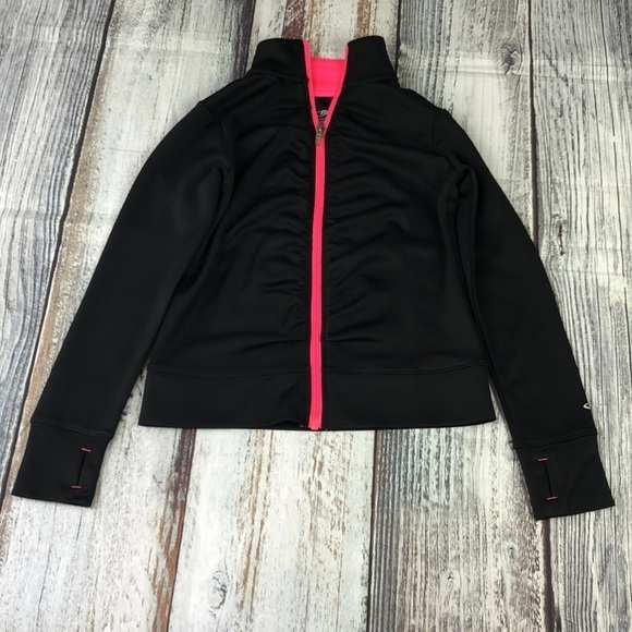 Champion DUO DRY Black/Pink Girls Jacket Sz M 7-8 - Picture 1 of 12